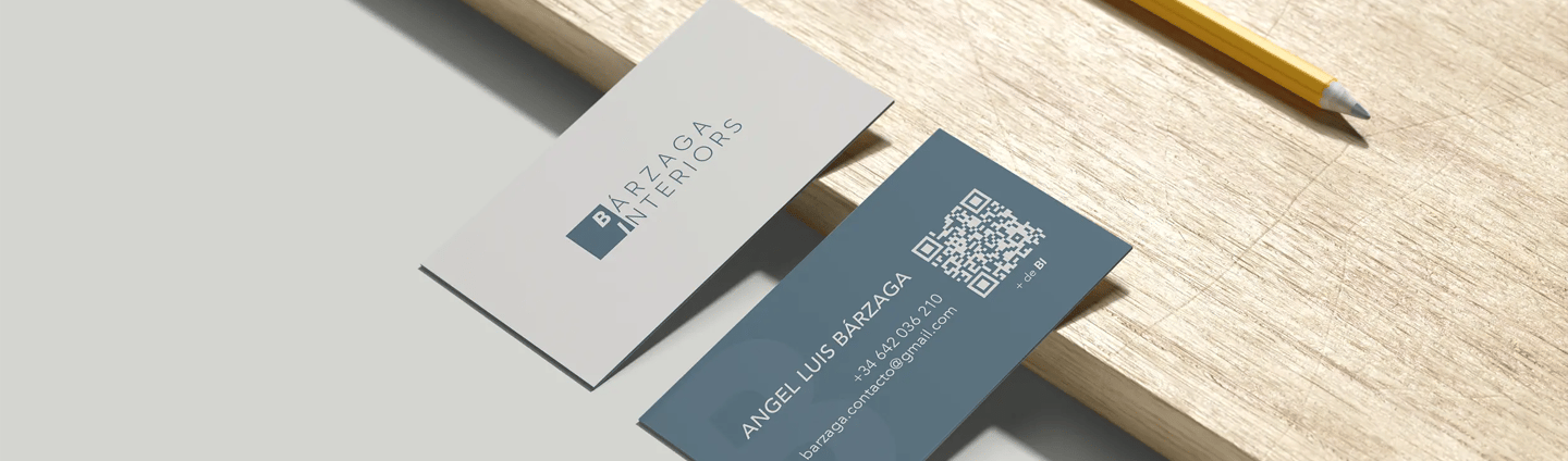 Tarjeta de visita, branding. Bárzaga Interiors
