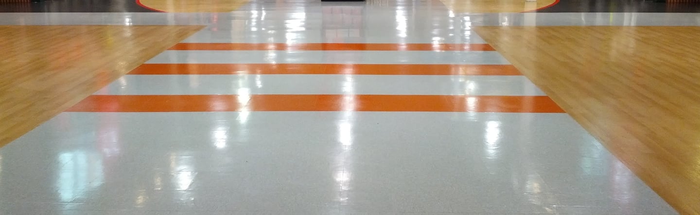 Shiny floor after being waxed