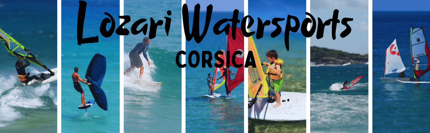 planche à voile, windsurf, wingfoil, pedalo,hobie-cat et surf à Lozari, ile rousse en Corse