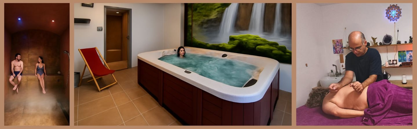 Hammam privatif, spa à remous et massage bien-être à Lherm – Energy Terre Happy