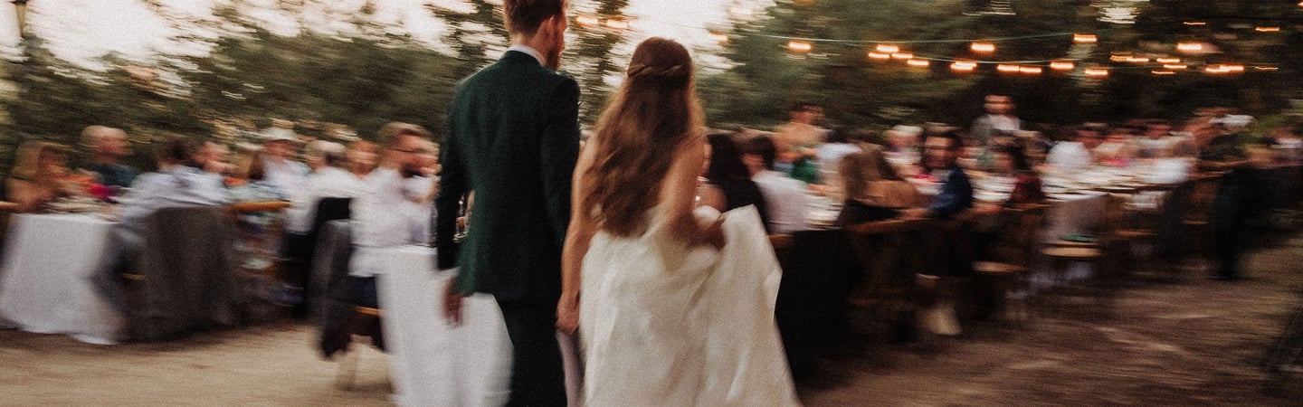 Couple just married in Sintra, Portugal being celebrated by their wedding guests