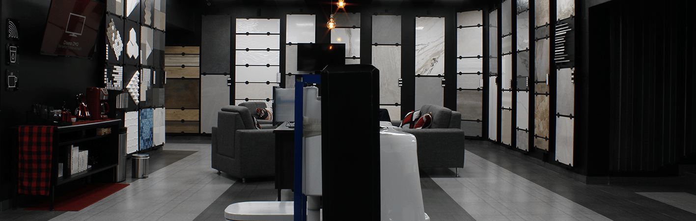 Imagen panorámica de Porcelanatos en el interior de Zeramiq en Los Palos Grandes Caracas