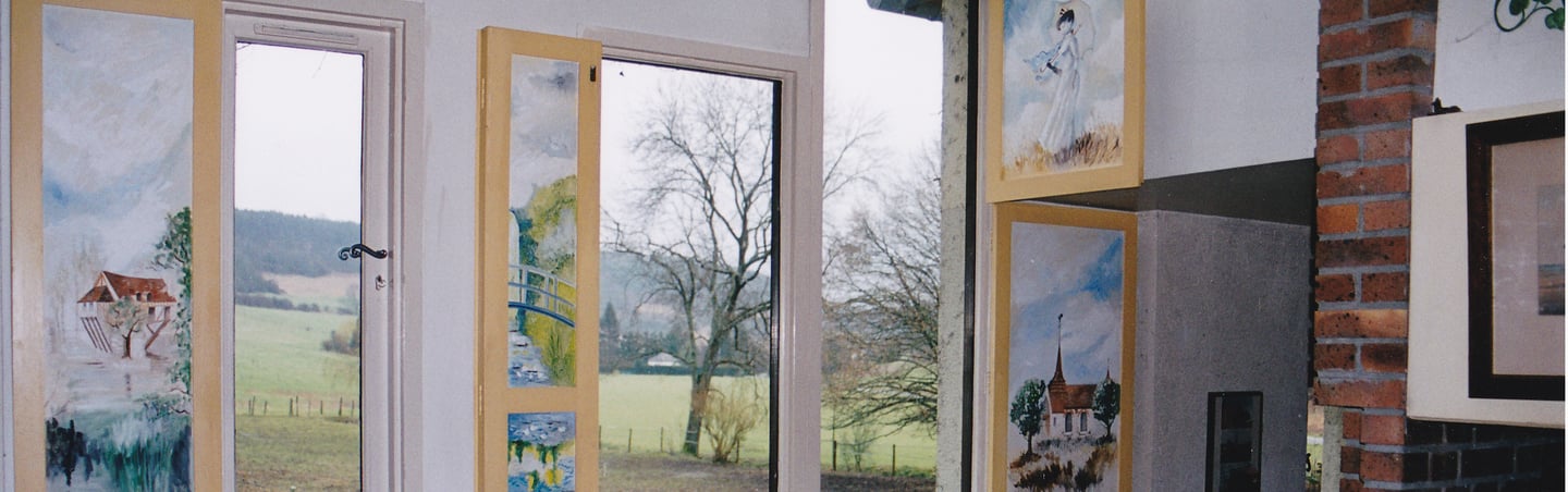 Peintures sur volets intérieurs réalisées par France CRUSE.