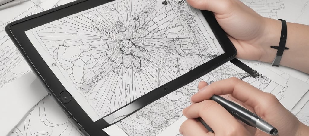 A vibrant workspace showing Carlos collaborating with his team on digital design projects.