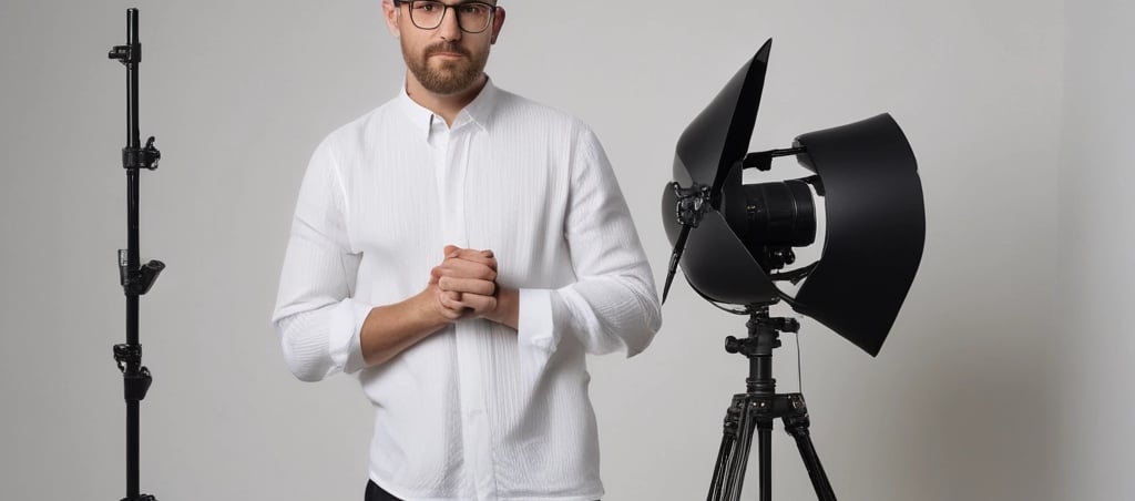 A professional portrait of the photographer in a minimalist studio setting.