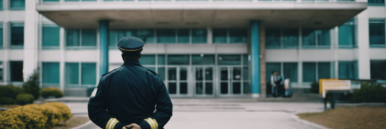 Security guard protecting a cooperate building.