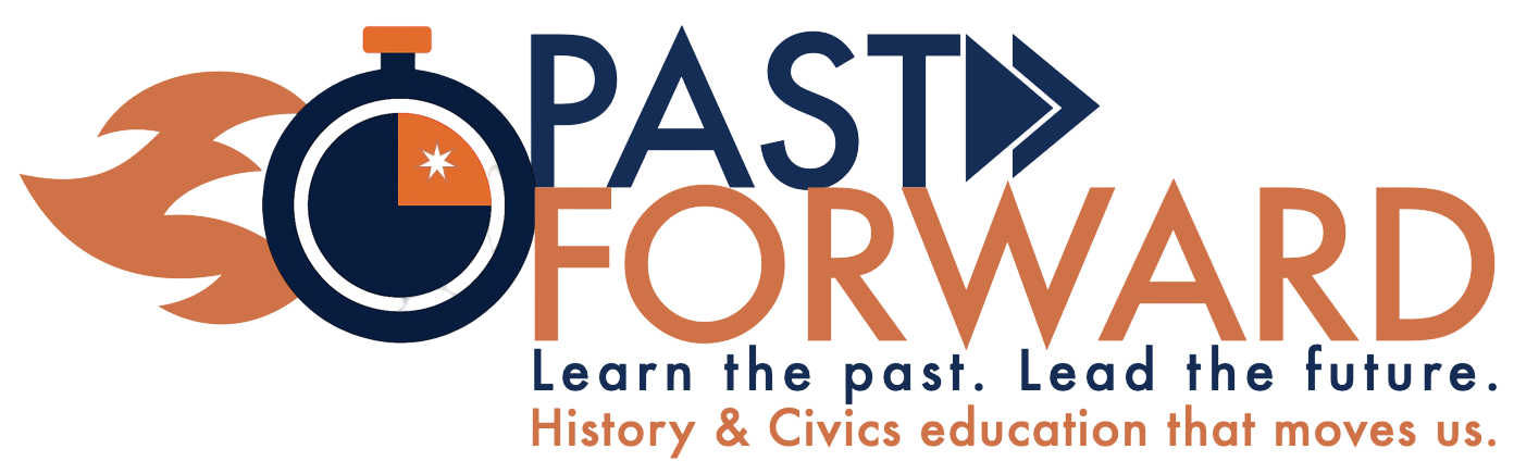 The PastForward program logo inc. the slogan "Learn the past. Lead the Future".