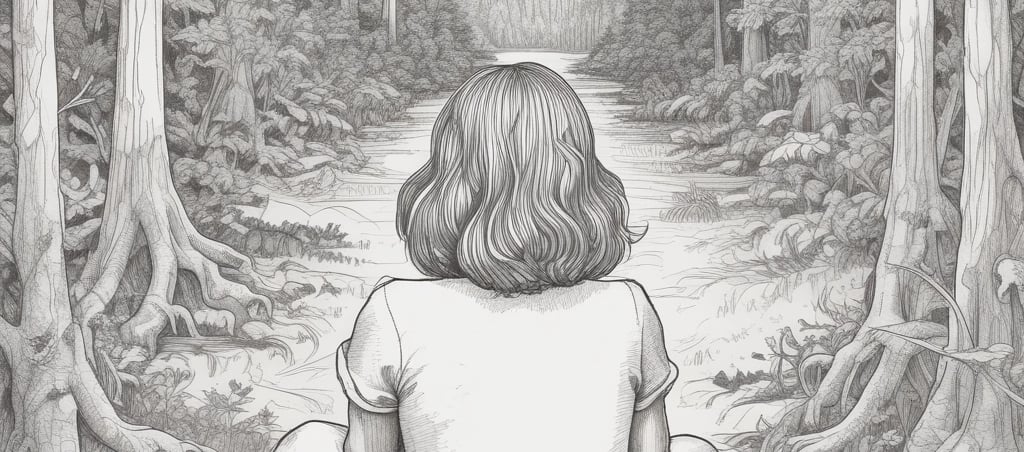 Heidi Bess sketching colorful characters in her cozy home studio filled with books and art supplies.