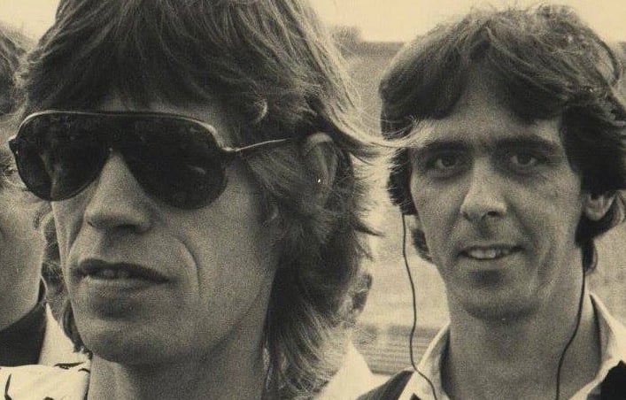 Charlie Kendall with rock icon Mick Jagger of The Rolling Stones.