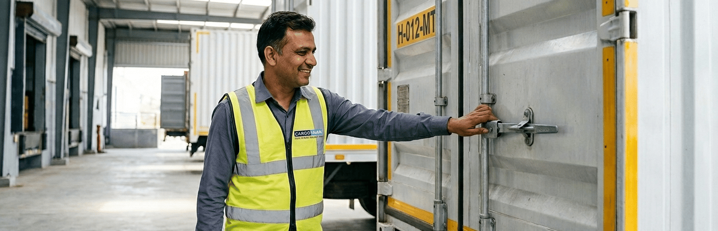 Man opening container