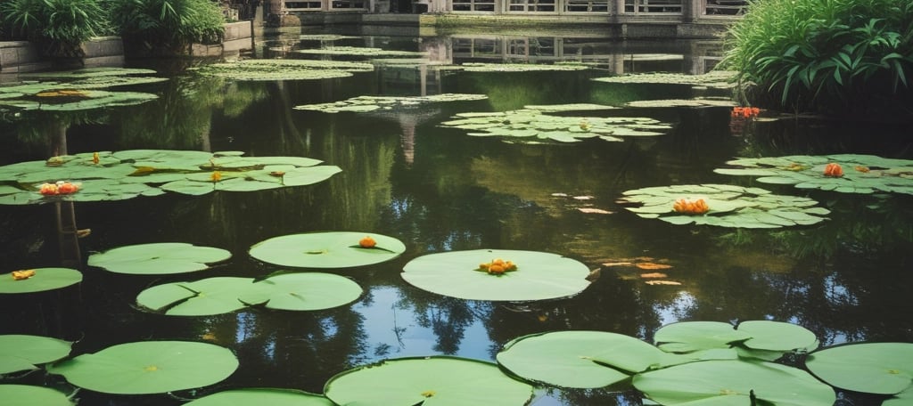 A serene river flowing gently through a lush green landscape under a clear blue sky.