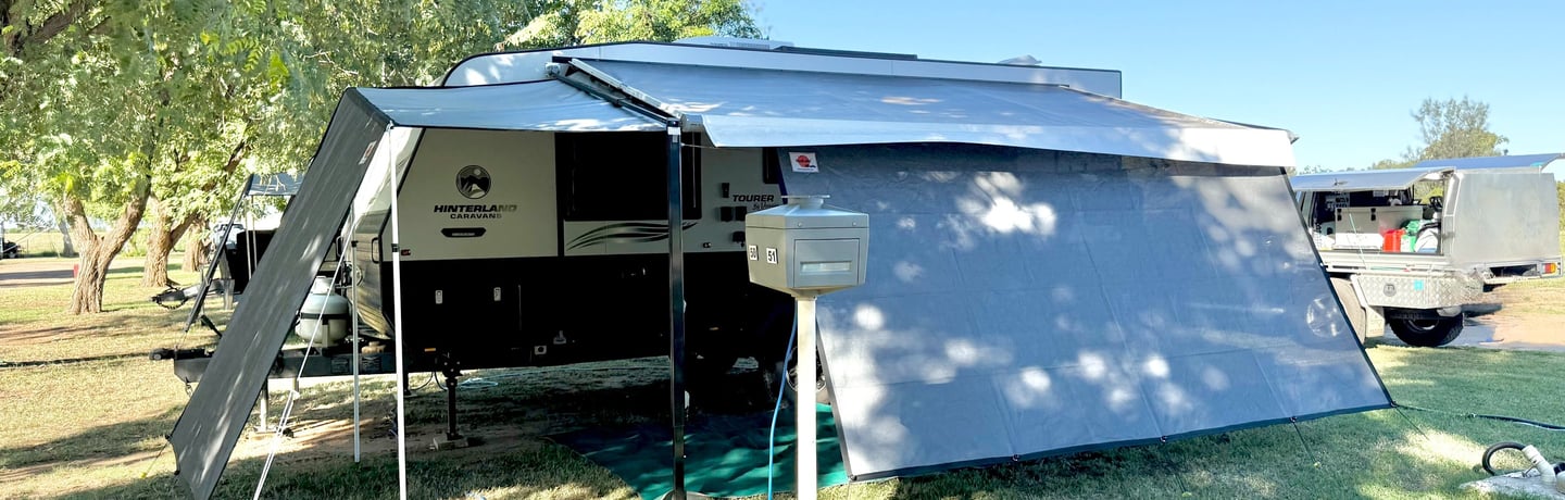 Noelland Annexe Bitz caravan awning extensions, Privacy shaeds & awning arm covers for added space