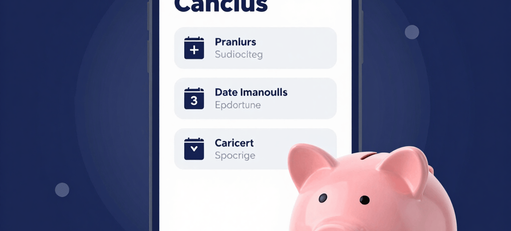 Smartphone screen showing a budgeting app with colorful charts