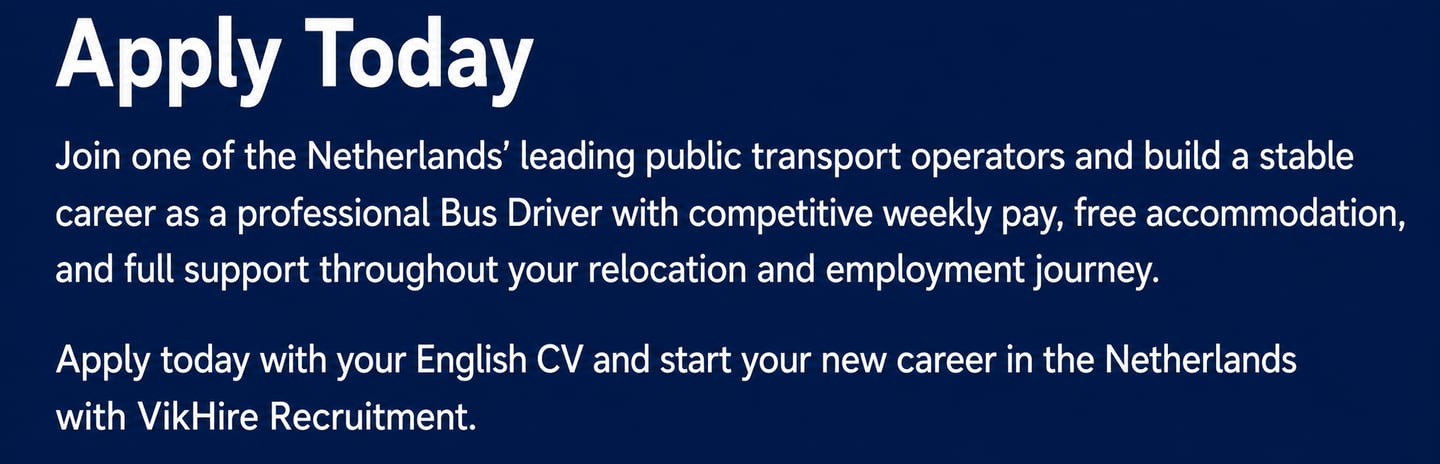 Bus Driver Jobs Netherlands – Apply Today !