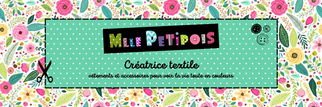 bannière Mlle Petipois créatrice textile