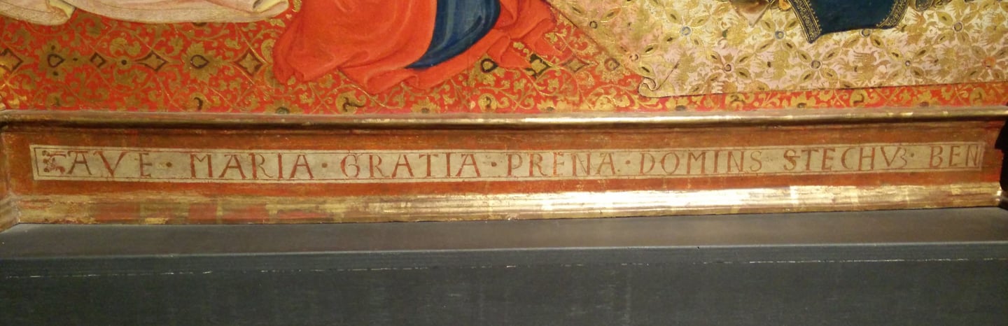 Ave Maria gratia prena Domins stechum ben