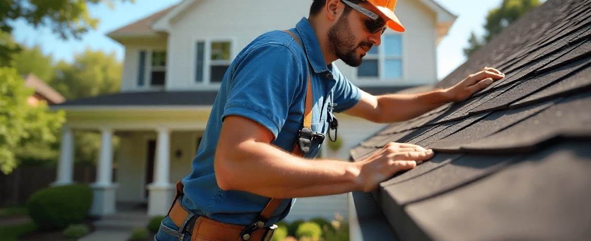 Roof shingles affected by humidity and algae growth in New Jersey