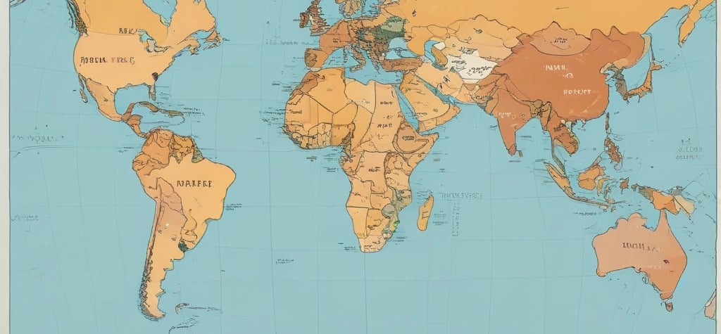 two men shaking hands in front of flags