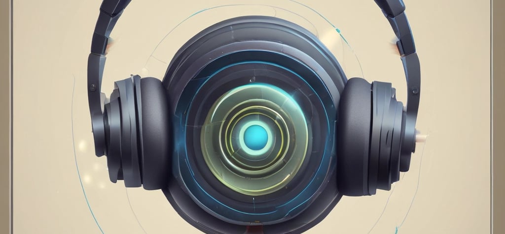a camera lens and headphones on a table