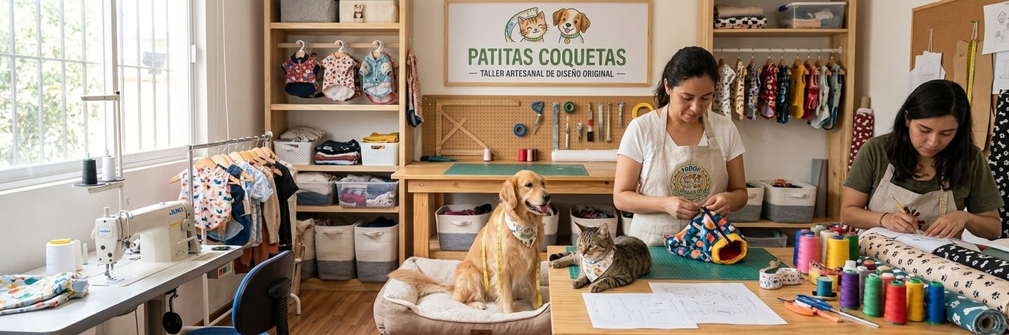 un taller de costura para perros y gatos de forma artesanal con un diseño original