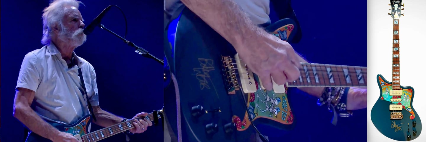 Dead and Company Bob Weir plays one of my hand-painted guitars - graffiti-garage by Nancy Elhallak