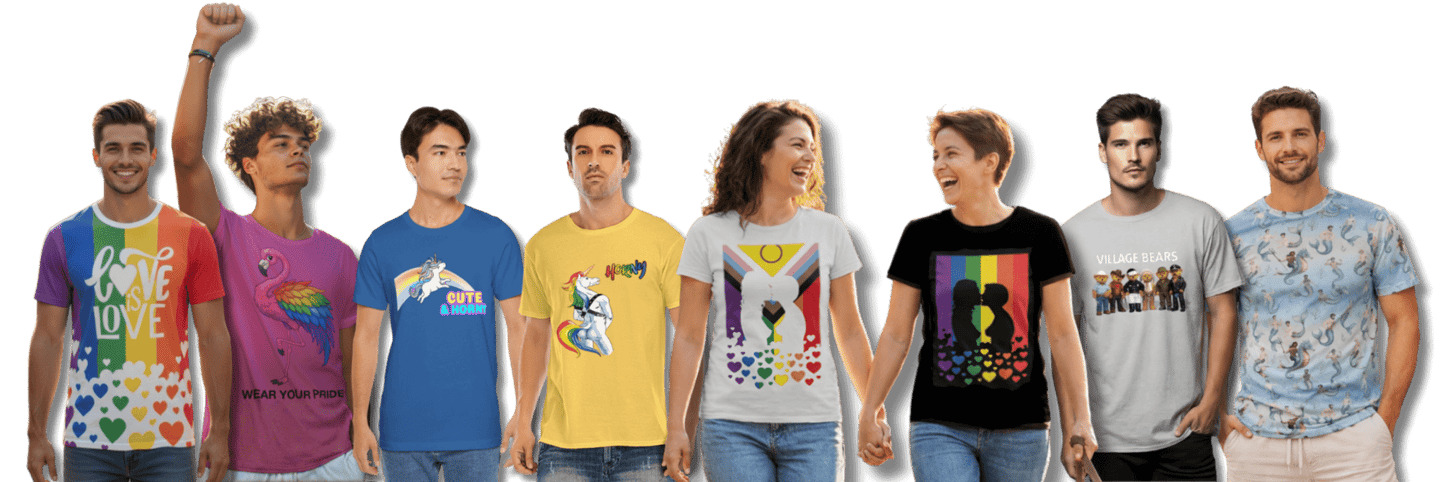 gay and lesbian pride t-shirts designs by flamingay