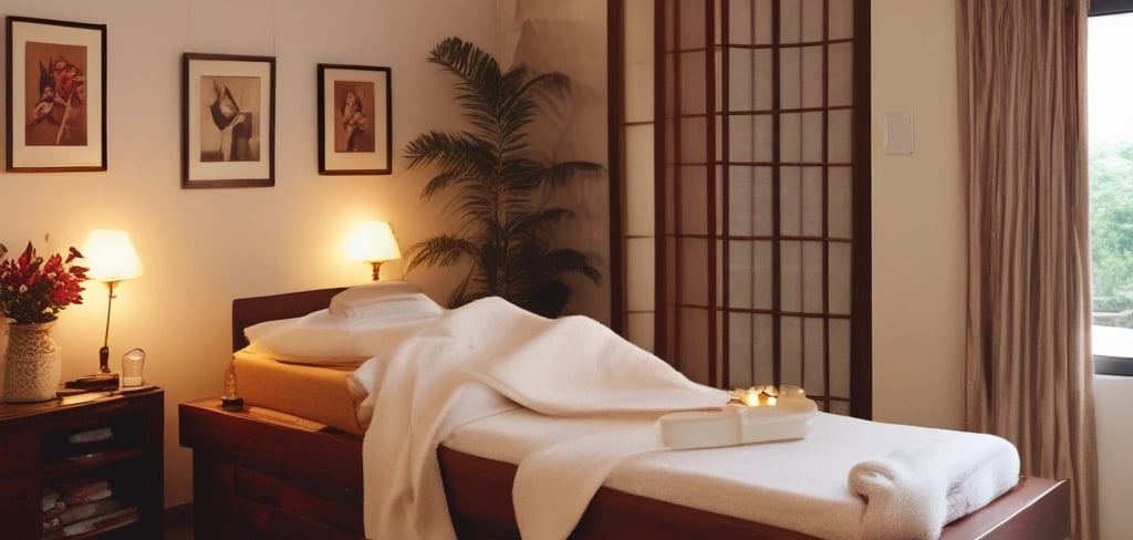 Relaxing full body massage therapy room in Perumbakkam spa