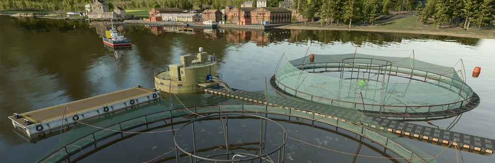 Image of offshore fish farm in Farming Simulator '25