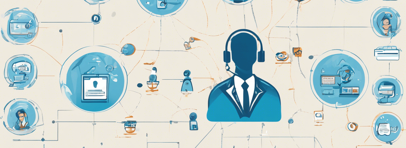 a man in a suit and tie with a headset
