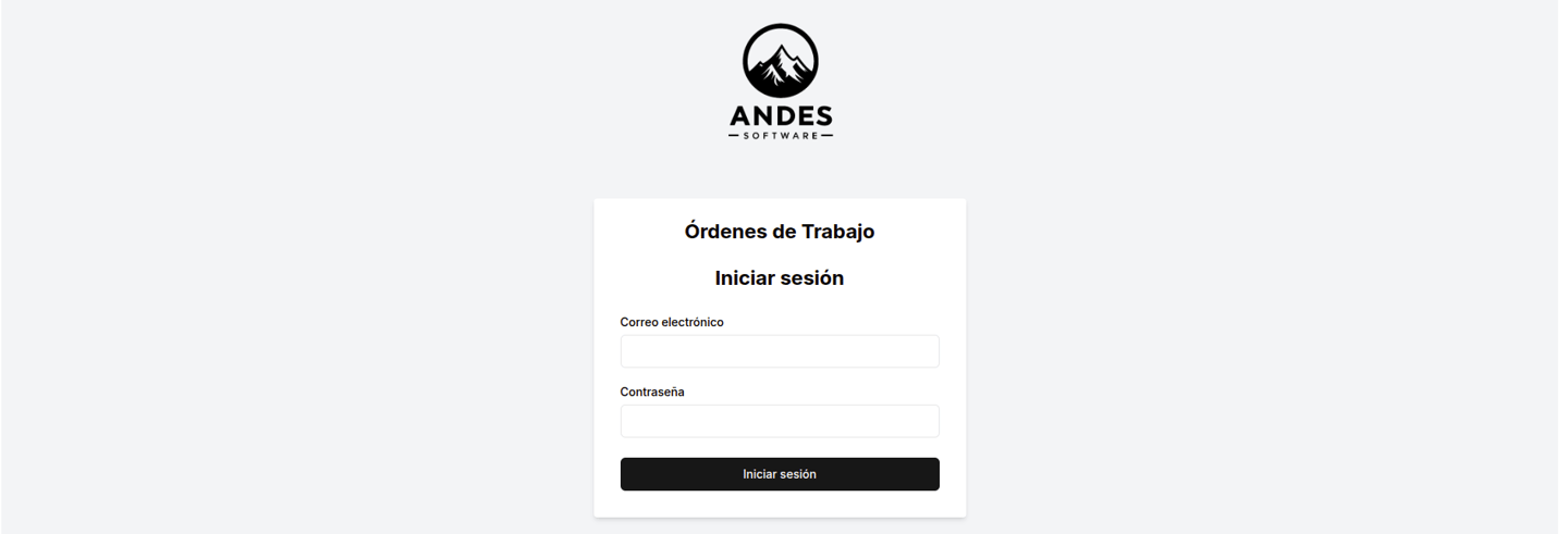 Login de aplicación de ordenes de trabajo