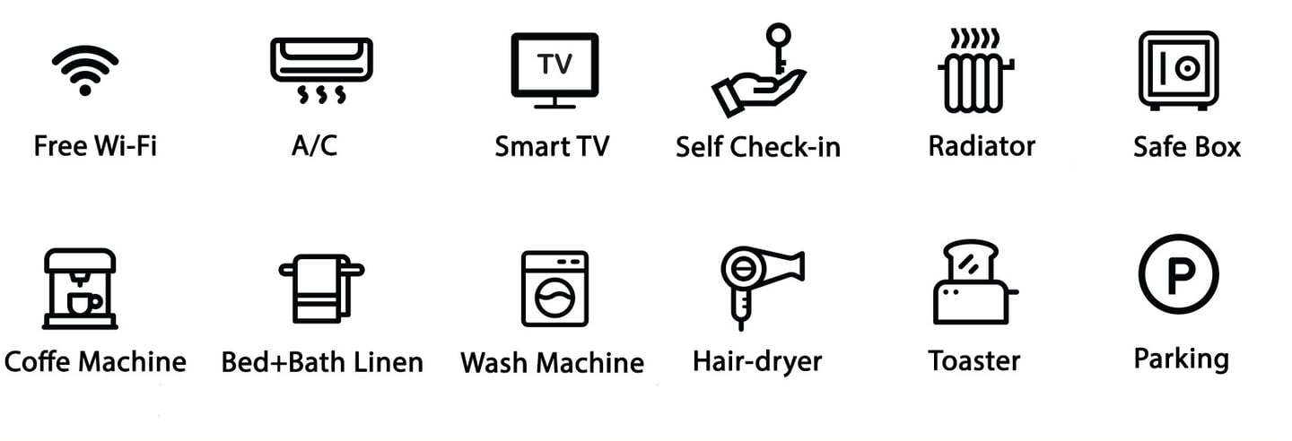 Studio Paolina vacation rental Rome- free wi-fi-A/C-Smart TV-Safe Box-Wash Machine-Hair dryer