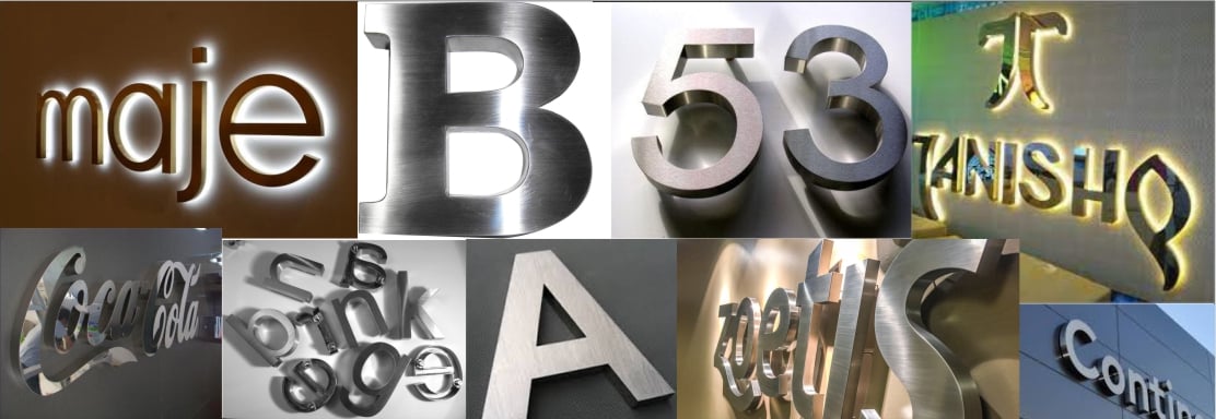 All types of ss steel letter manufacturer