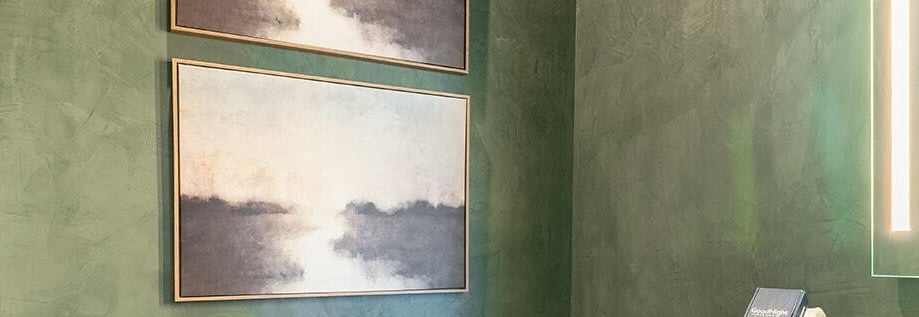 Modern Roman clay with a smooth, textured finish, creating a warm and sophisticated focal