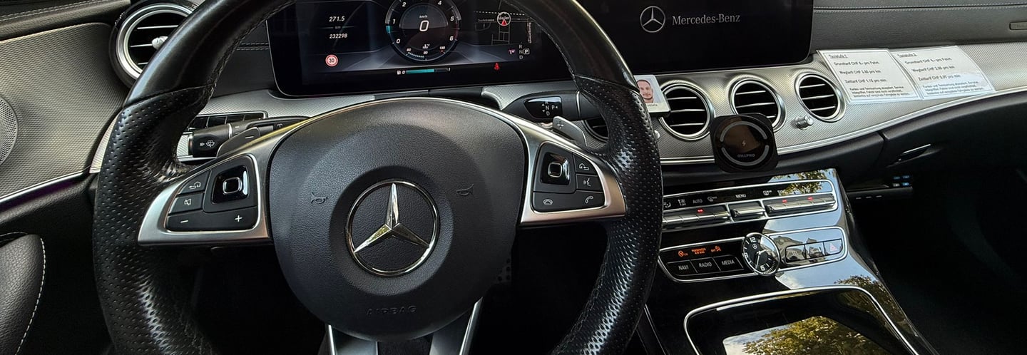 Interior of a Mercedes E-Class.