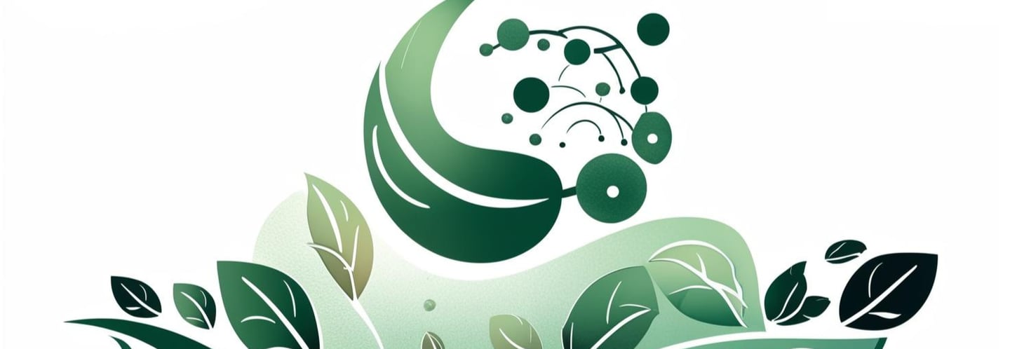 Ilustração com folhas verdes, simbolizando conexão interior,  bem-estar e acolhimento.