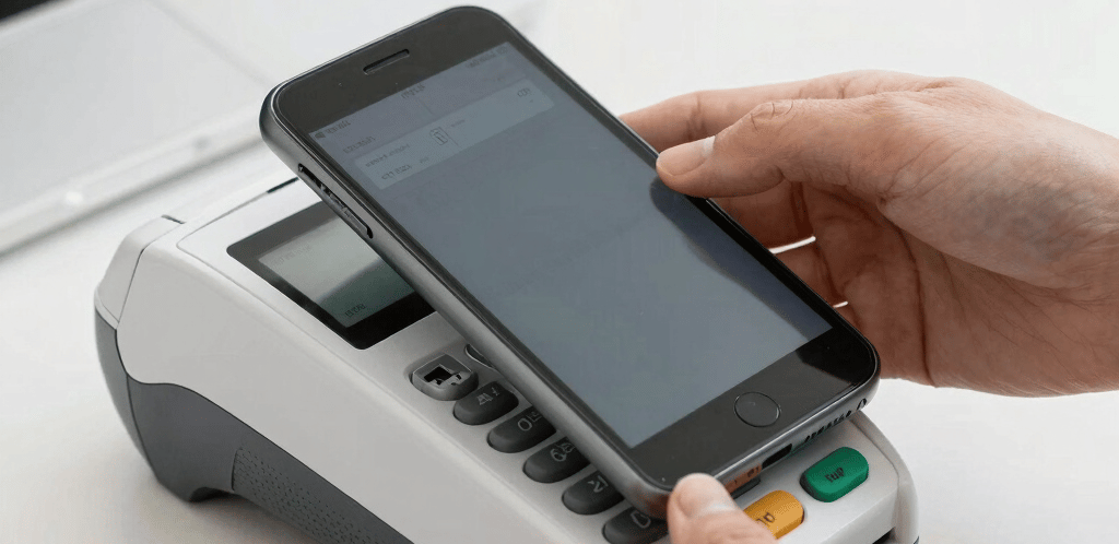 A sleek smartphone displaying a clean, modern fintech contact form with terranelis branding.