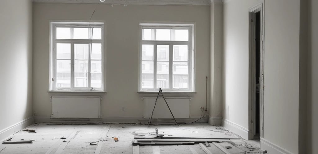 A friendly handyman holding a toolbox standing in front of a cozy home.