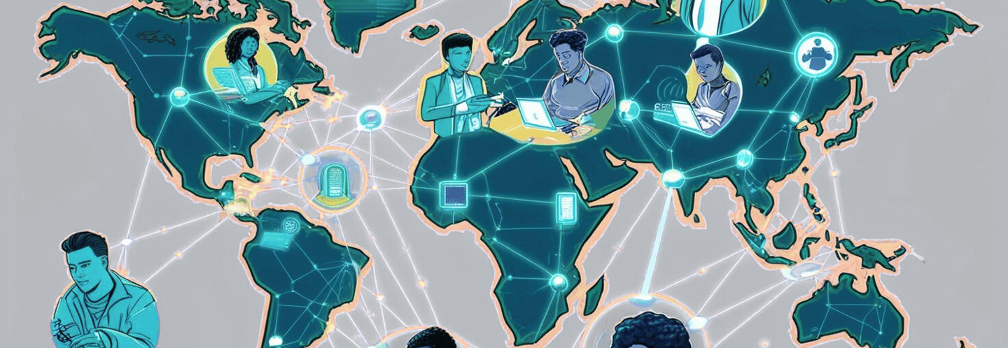 	Map showing global connectivity for remote IT support