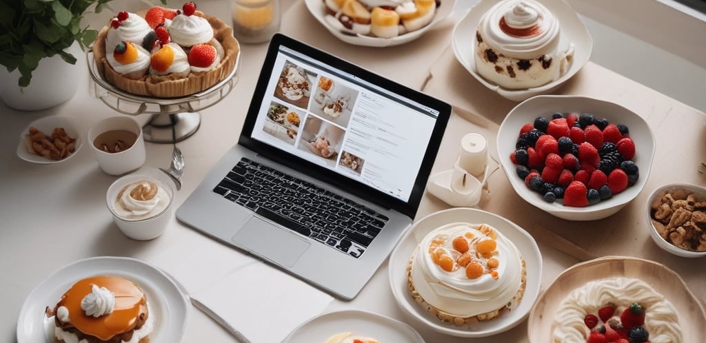 A customer uploading inspiration photos for custom cake designs.