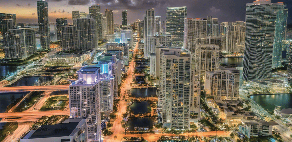aerial view of island with house