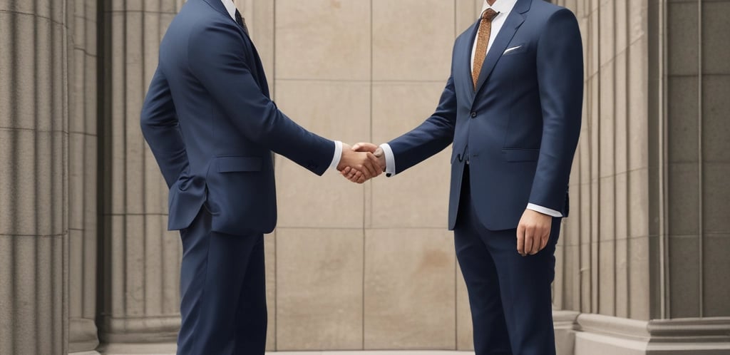 A friendly business representative assisting a client.