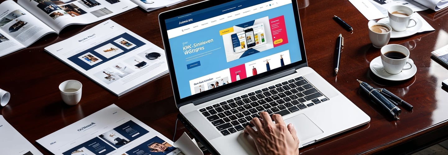 A man designing a website.