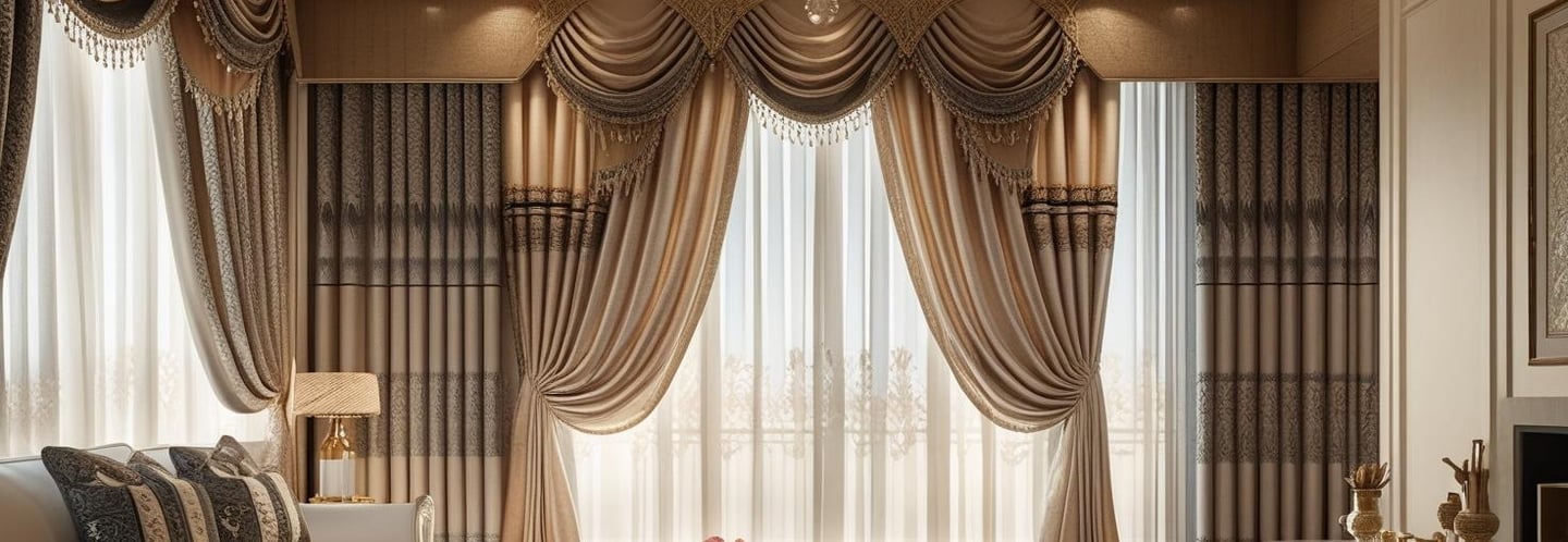 Drawing room luxury curtains