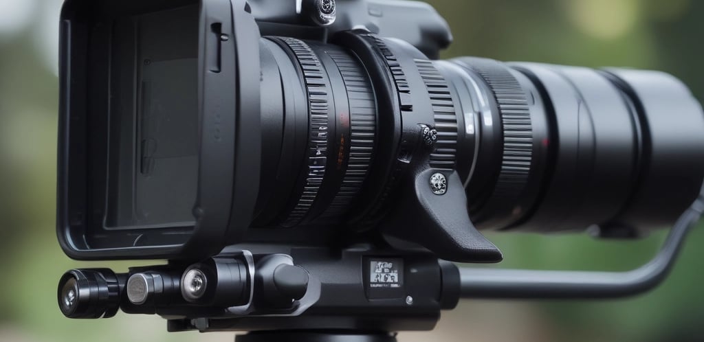 Three men are engaged in filming activities outdoors. One man holds a camera mounted on a gimbal, suggesting a focus on capturing video. Another man stands beside him, appearing to offer guidance or assistance. In the background, another individual holds equipment, indicating a collaborative effort in a filming project. The setting appears to be urban, with buildings and trees visible.