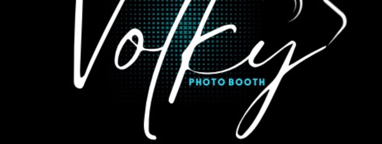 a logo for a photo booth at a Volky photo booth