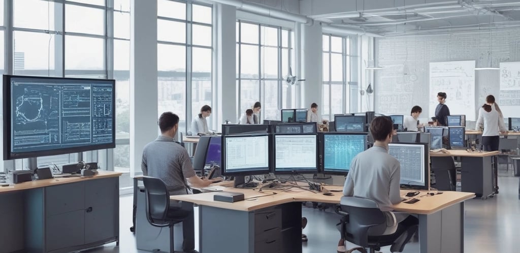 A futuristic and digital-themed image features a stylized circuit board with the words 'Open AI' in bold, glowing letters. Above it is a design that resembles an AI or robot face with neon accents. The background consists of a network of interconnected blue lines and nodes, suggesting themes of technology and connectivity.