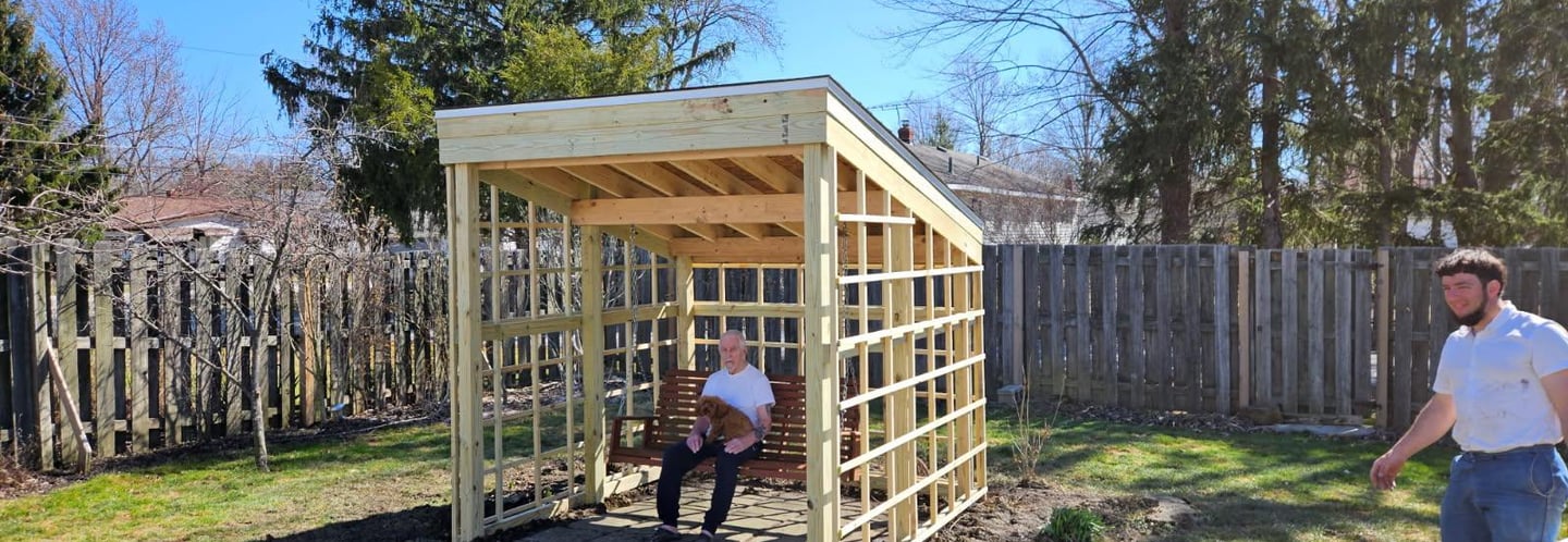 New patio with swing