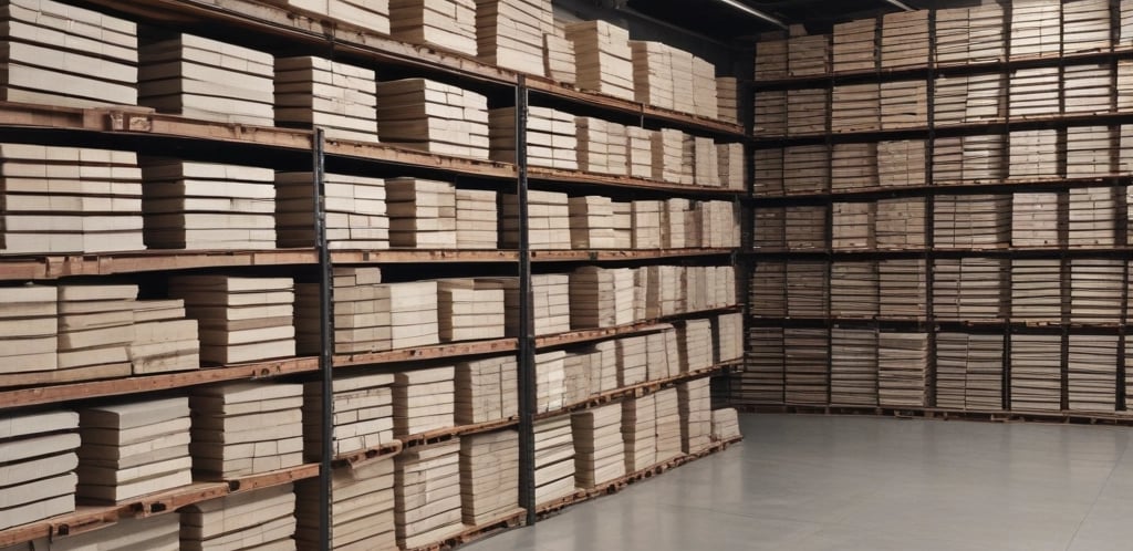 Front view of San Francisco Materiales de Construcción store with building materials displayed outside.