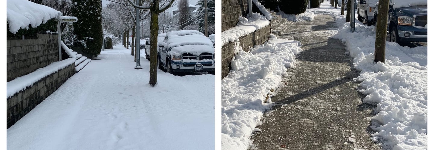 a sidewalk that is clear and safe from snow