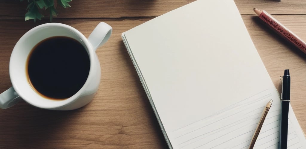 A cozy workspace with a laptop, notebook, and a cup of tea inviting connection.